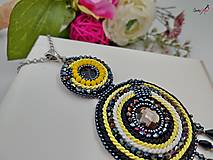 Náhrdelníky - náhrdelník kruhy čierno-žlté - 15539109_