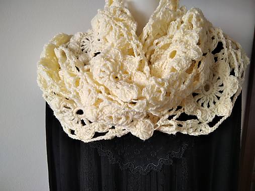Šály a nákrčníky - EMILY cream - 15539465_
