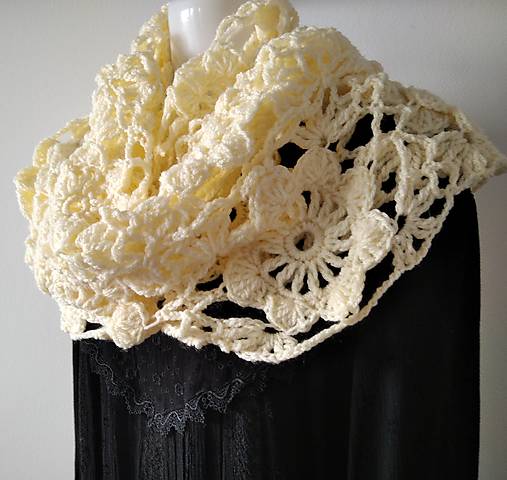 Šály a nákrčníky - EMILY cream - 15539540_