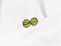 Náušnice - KRUH-ové napichovačky - zelené- chirurgická oceľ (8 mm) - 15538221_