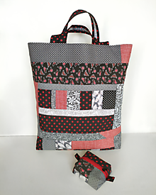 Nákupné tašky - Patchworková taška + taštička - 15539546_