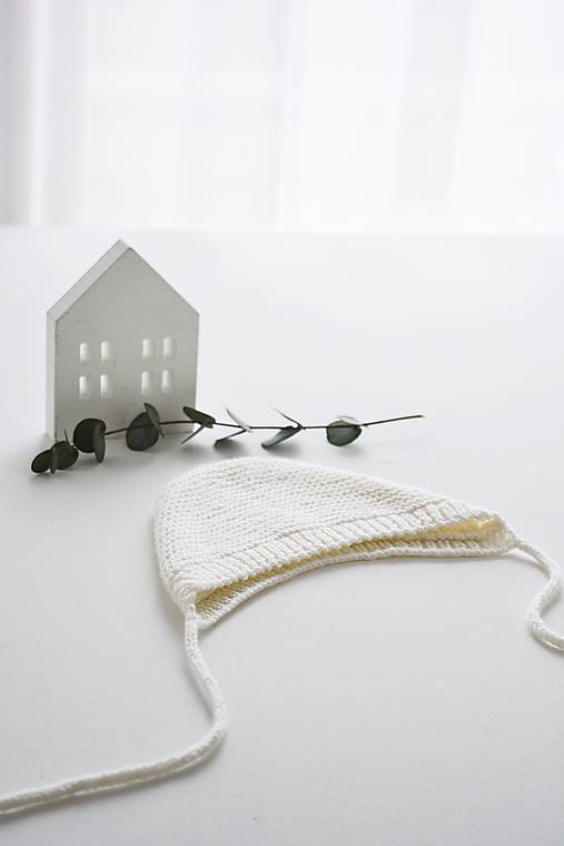 Detské čiapky - Čiapka pre bábätko - MERINO pastel (Smotanová) - 15539235_