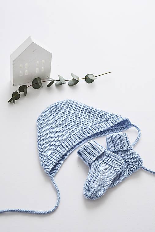 Detské súpravy - Súprava pre bábätko - MERINO pastel (Modrá) - 15539270_