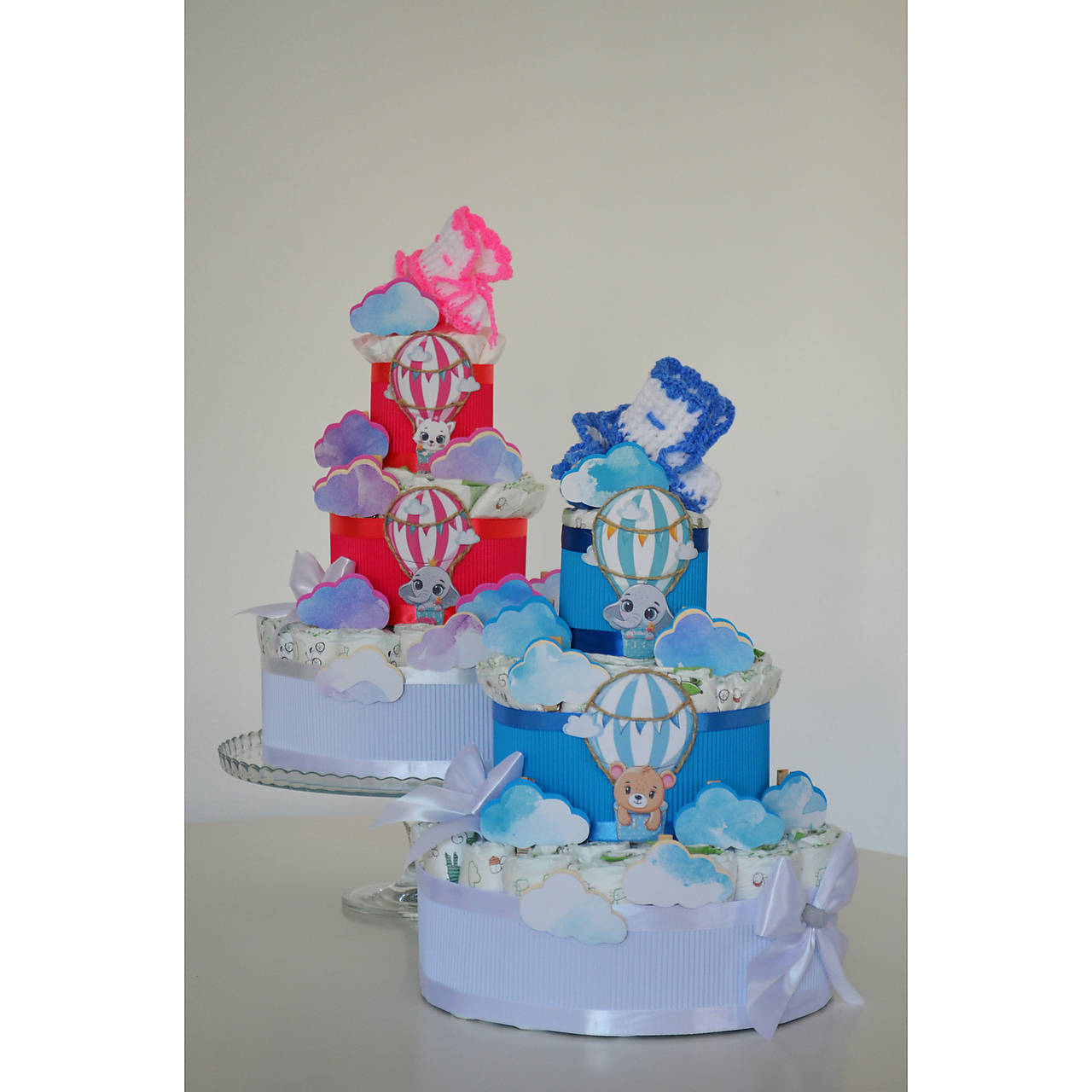 Plienkotorty BALÓNY  V  OBLAKOCH - modrá, ružová