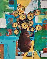 Obrazy - Abstraktný obraz - žlté kvety - 15538061_