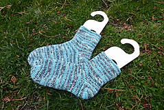 Ponožky, pančuchy, obuv - háčkované ponožky s ponožkovej vlny č.39-40 - 15541363_