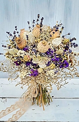 Kytice pre nevestu - Jemná svadobná kytica zo sušených kvetov - 15542551_