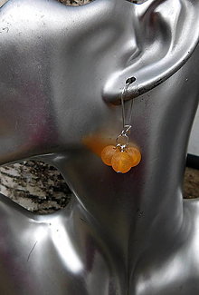 Náušnice - pestrofarebné náušničky guľky / darček k nákupu (Oranžová) - 15542324_