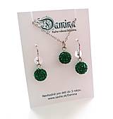 Sady šperkov - Shamballkový set (smaragd) - 15545422_