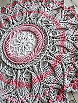 Úžitkový textil - Háčkovaný koberec mandala - 15545405_