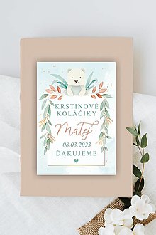 Úložné priestory & Organizácia - Krstová etiketa na výslužku macko - 15547524_