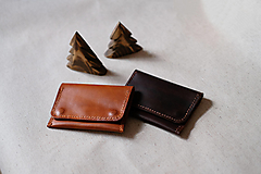 Peňaženky - Ručne šitá kožená peňaženka - na karty, bankovky, mince - hnedá - 15547312_