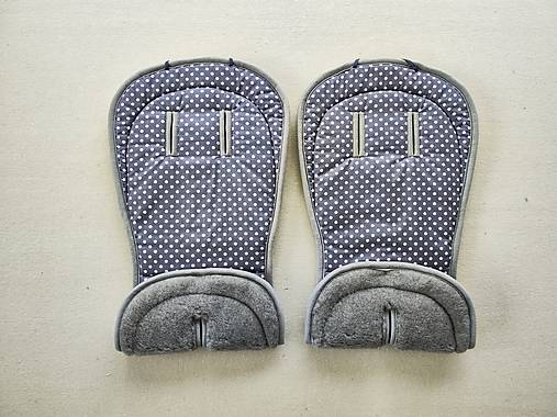 Detský textil - VLNIENKA podložky do kočíka VALCO SNAP Duo 100% merino top super wash Grey proti poteniu Bodka šedá - 15549047_