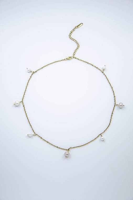 Choker s perličkami/ chirurgická oceľ