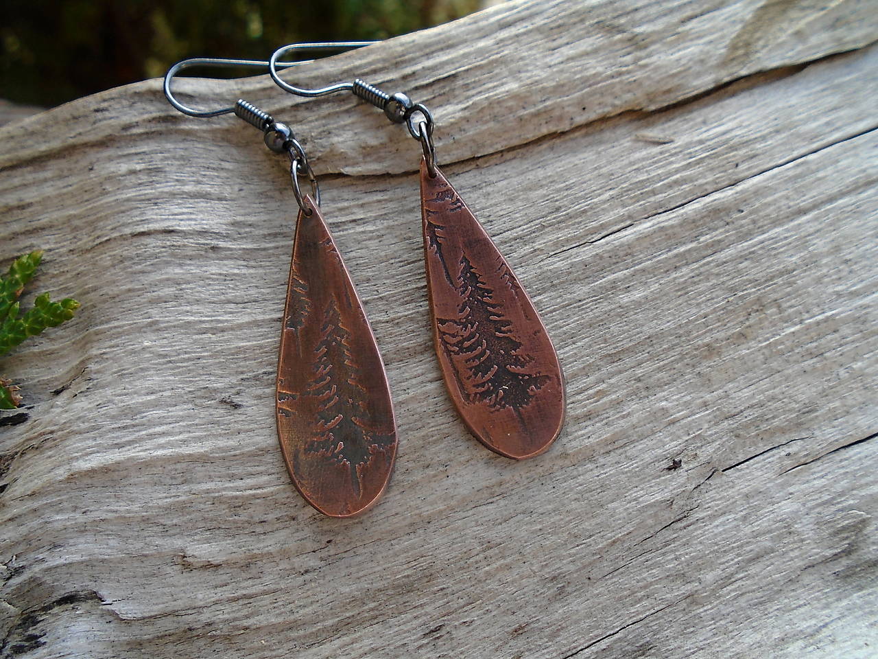 Medené náušnice - Stromy