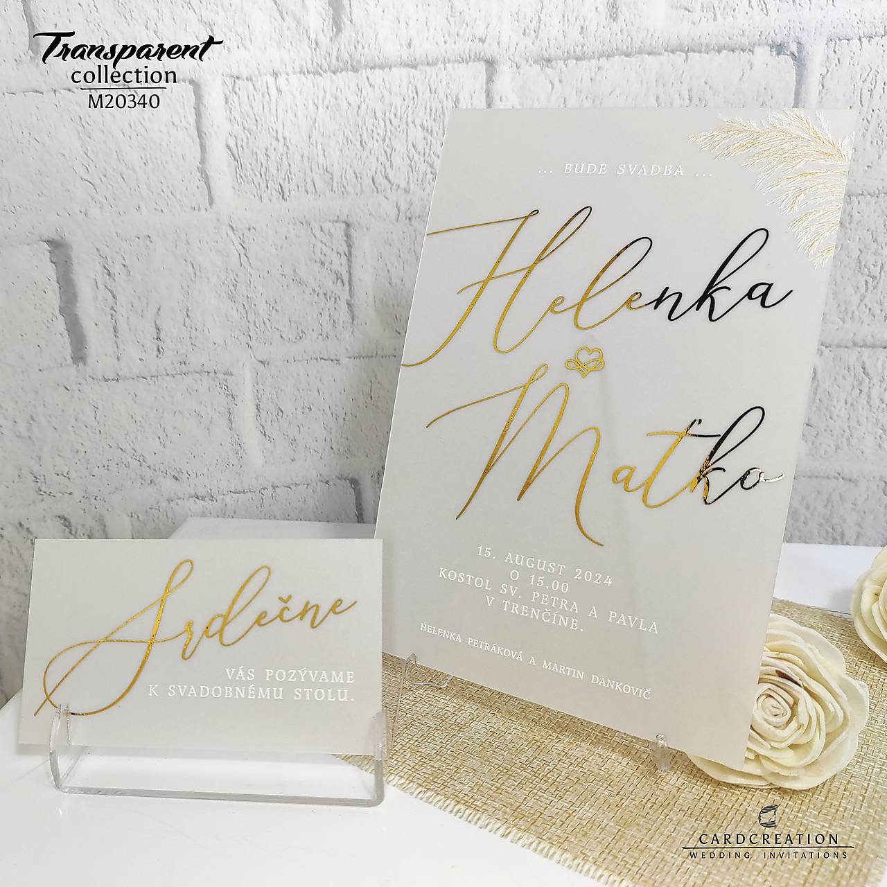 Transparentné svadobné oznámenia M20340