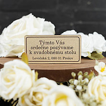 Papiernictvo - Drevené pozvánka k svadobnému stolu – Simple - 15549835_