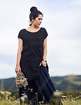Šaty - Černé šaty lněné - 15551306_