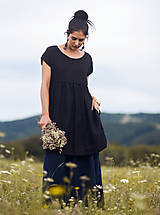Šaty - Černé šaty lněné - 15551307_