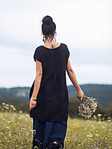 Šaty - Černé šaty lněné - 15551308_