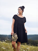 Šaty - Černé šaty lněné - 15551309_