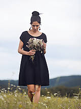 Šaty - Černé šaty lněné - 15551310_