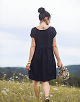 Šaty - Černé šaty lněné - 15551311_