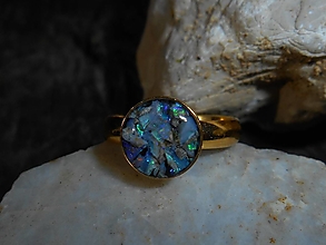Prstene - fire in opals-ring-gold (opals in gold 2) - 15553670_