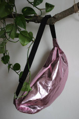 Veľké tašky - Papírová taška half circle // shiny pink - 15554681_