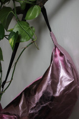 Veľké tašky - Papírová taška half circle // shiny pink - 15554682_
