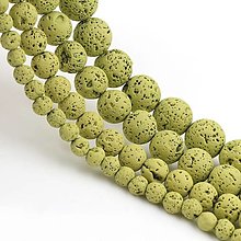 Korálky - Láva syntetická farbená 8 mm (10ks) - zelenobežova - 15552929_