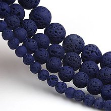 Korálky - Láva syntetická farbená 8 mm (10ks) - modrá - 15552963_