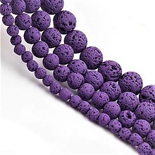 Korálky - Láva syntetická farbená 8 mm (10ks) - fialová - 15552967_