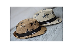 Detské čiapky - AKCIA ! ♥ Detský slamený klobúk  palmy (prírodná hnedá) - 15554693_