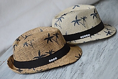 Detské čiapky - AKCIA ! ♥ Detský slamený klobúk  palmy (prírodná hnedá) - 15554694_