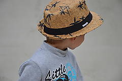 Detské čiapky - AKCIA ! ♥ Detský slamený klobúk  palmy (prírodná hnedá) - 15554699_