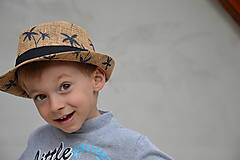 Detské čiapky - AKCIA ! ♥ Detský slamený klobúk  palmy (prírodná hnedá) - 15554700_