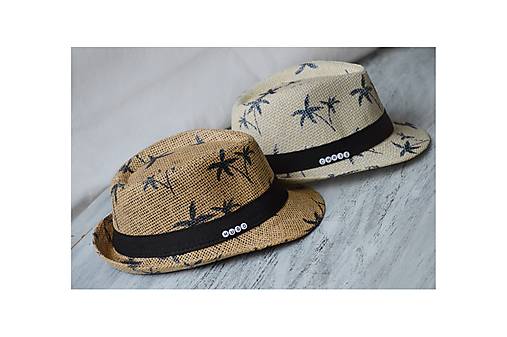  - AKCIA ! ♥ Detský slamený klobúk  palmy (prírodná hnedá) - 15554693_