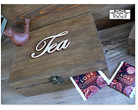 Úložné priestory & Organizácia - Krabica na čajové vrecúška "Tea" - 15552639_