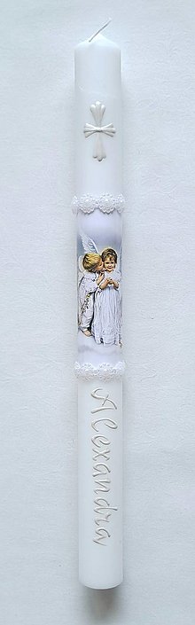 Svietidlá a sviečky - Sviečka na krst/prvé sväté prijímanie - 15552868_