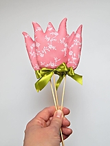 Dekorácie - Tulipány - ružový, zápich - 15552303_