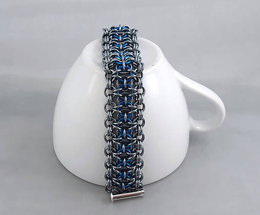 Náramky - Masivní náramek šedomodrý unisex - 15555053_