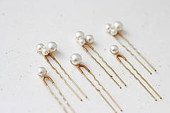  - Svadobné perlové vlásenky Olívia (Zlaté) - 15555807_
