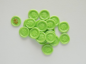 Papiernictvo - Mini pečať (zelená jarná jemne metalická - vetvička) - 15555183_