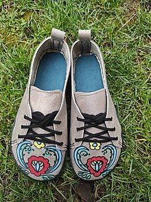 Ponožky, pančuchy, obuv - Barefoot polobotky folklórny motív - 15555001_