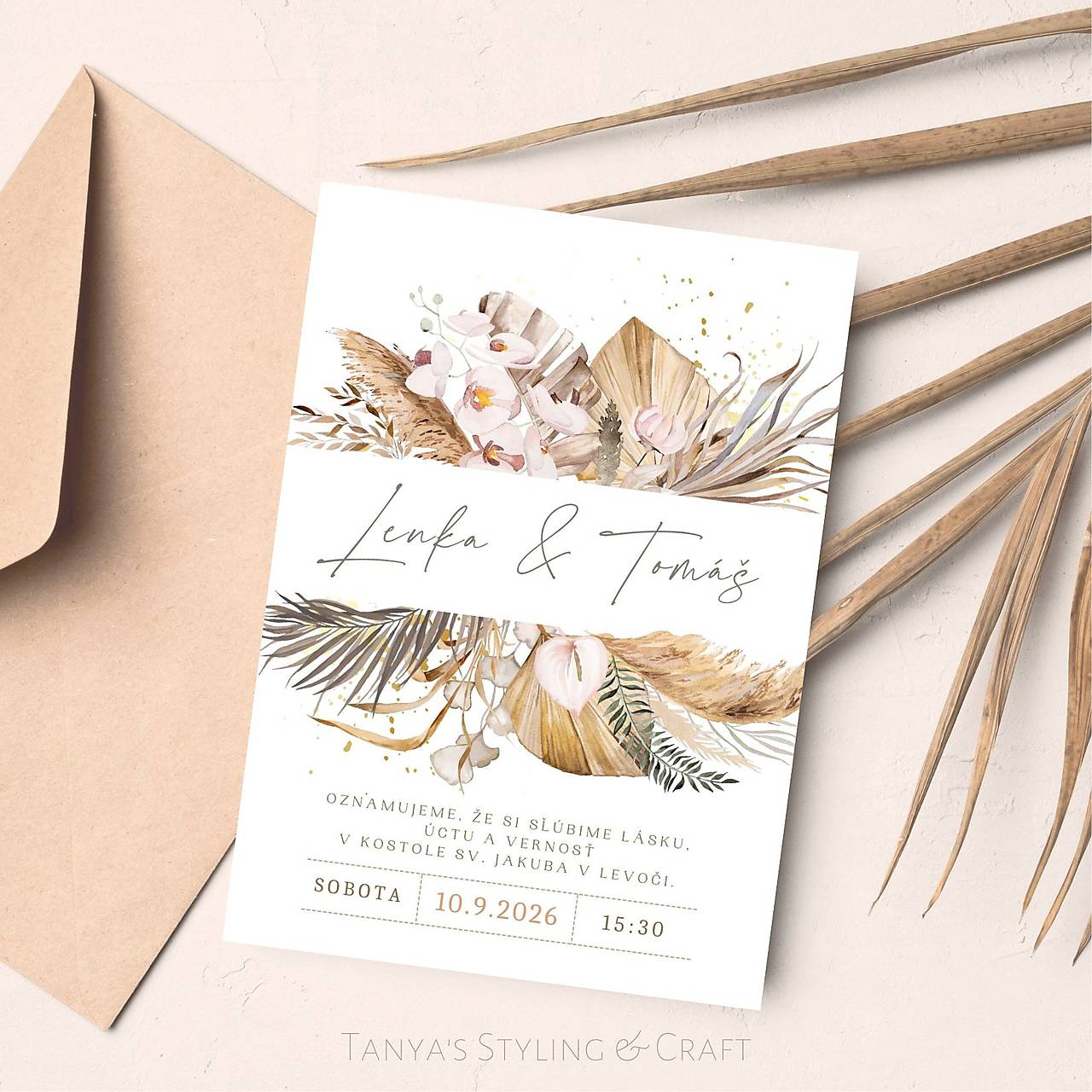 BOHO svadobné oznámenie