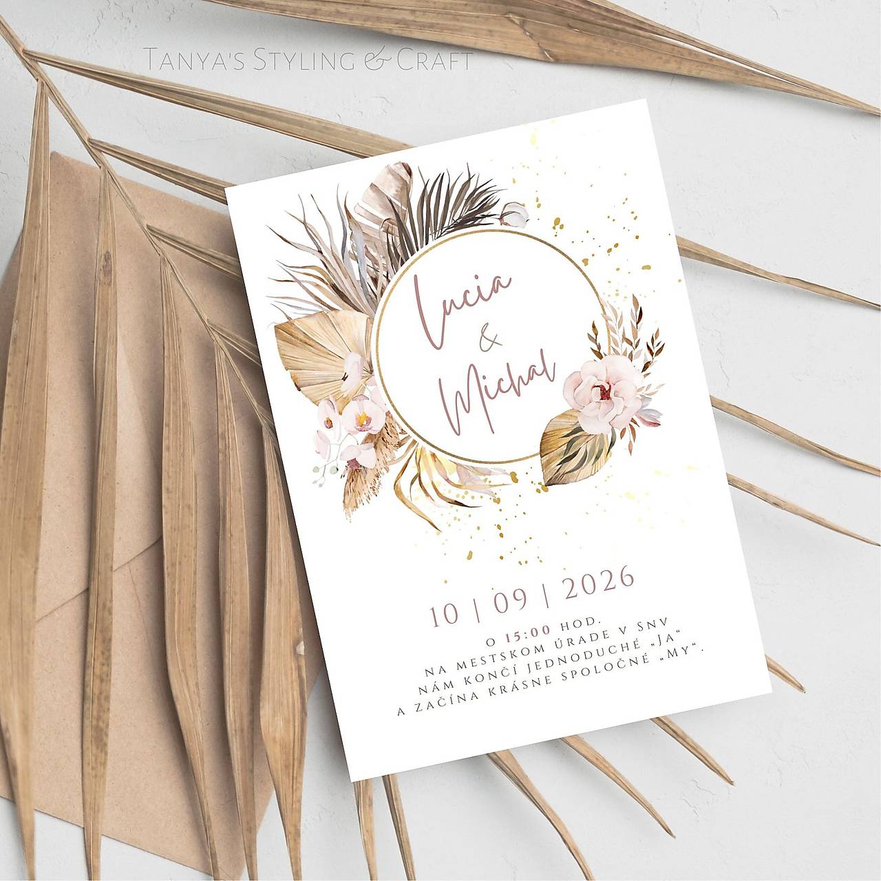 BOHO svadobné oznámenie