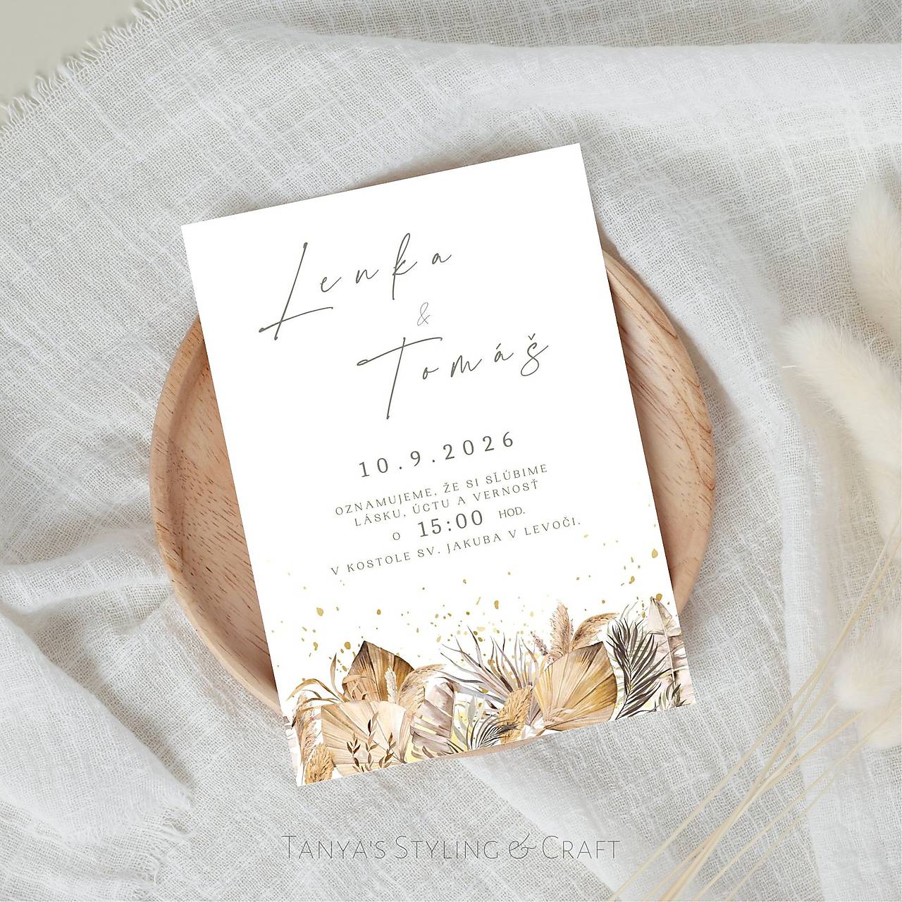 BOHO svadobné oznámenie