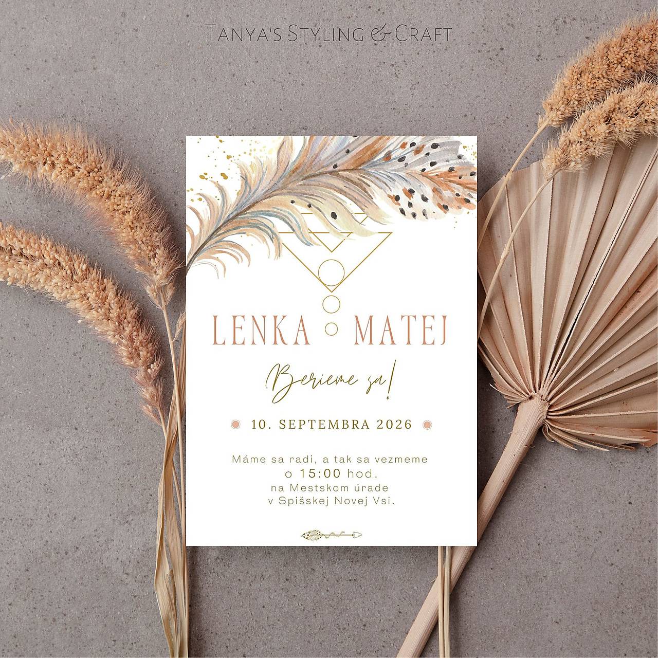 BOHO svadobné oznámenie