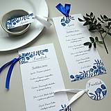 Vetvičky modré - tlačoviny na svadobný stôl